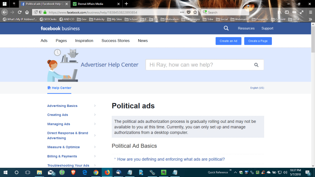Screenshot - 5_7_2018 , 10_37_32 PM fb pol ads advertiser center censorship