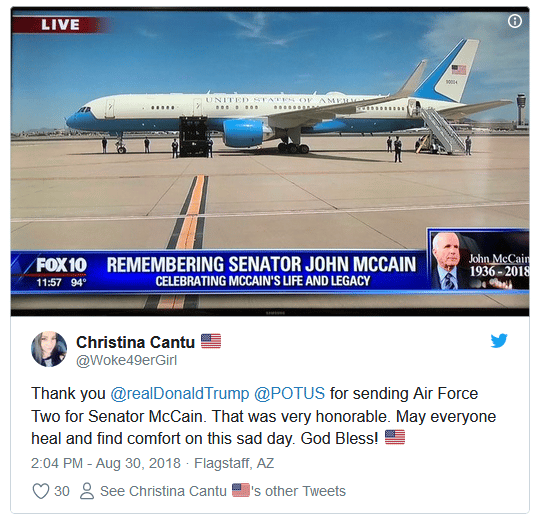 Screenshot - 9_2_2018 , 5_43_49 PM cantu tweet mccain funeral air force two trump