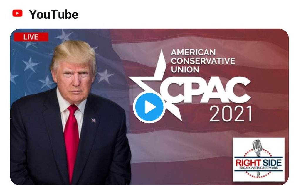 YouTube Deletes All Copies of President Trump’s CPAC Speech, Suspends RSBN for Two Weeks