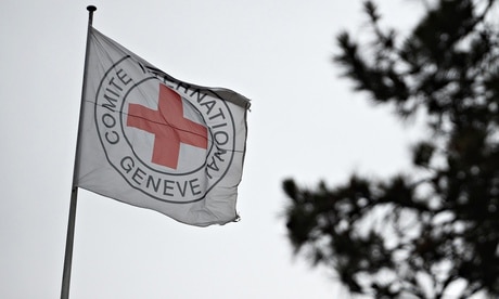 International Committee of the Red Cross flag above its headquarters in Geneva